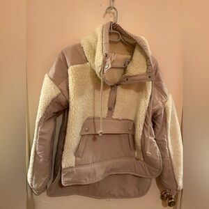 Chic Cream and Tan Sherpa Hoodie